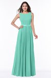 ColsBM Nicole Mint Green Elegant A-line Sleeveless Chiffon Floor Length Pleated Plus Size Bridesmaid Dresses