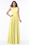 ColsBM Nicole Pastel Yellow Elegant A-line Sleeveless Chiffon Floor Length Pleated Plus Size Bridesmaid Dresses