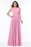 ColsBM Nicole Pink Elegant A-line Sleeveless Chiffon Floor Length Pleated Plus Size Bridesmaid Dresses