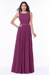 ColsBM Nicole Raspberry Elegant A-line Sleeveless Chiffon Floor Length Pleated Plus Size Bridesmaid Dresses