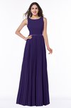 ColsBM Nicole Royal Purple Elegant A-line Sleeveless Chiffon Floor Length Pleated Plus Size Bridesmaid Dresses