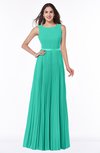 ColsBM Nicole Viridian Green Elegant A-line Sleeveless Chiffon Floor Length Pleated Plus Size Bridesmaid Dresses