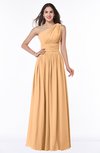 ColsBM Nova Apricot Modern A-line Asymmetric Neckline Sleeveless Half Backless Chiffon Plus Size Bridesmaid Dresses