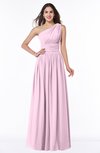 ColsBM Nova Baby Pink Modern A-line Asymmetric Neckline Sleeveless Half Backless Chiffon Plus Size Bridesmaid Dresses