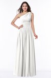 ColsBM Nova Cloud White Modern A-line Asymmetric Neckline Sleeveless Half Backless Chiffon Plus Size Bridesmaid Dresses