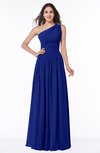 ColsBM Nova Electric Blue Modern A-line Asymmetric Neckline Sleeveless Half Backless Chiffon Plus Size Bridesmaid Dresses