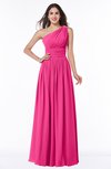 ColsBM Nova Fandango Pink Modern A-line Asymmetric Neckline Sleeveless Half Backless Chiffon Plus Size Bridesmaid Dresses