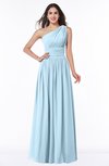 ColsBM Nova Ice Blue Modern A-line Asymmetric Neckline Sleeveless Half Backless Chiffon Plus Size Bridesmaid Dresses