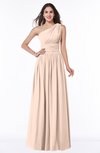 ColsBM Nova Peach Puree Modern A-line Asymmetric Neckline Sleeveless Half Backless Chiffon Plus Size Bridesmaid Dresses