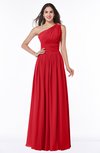 ColsBM Nova Red Modern A-line Asymmetric Neckline Sleeveless Half Backless Chiffon Plus Size Bridesmaid Dresses