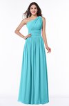 ColsBM Nova Turquoise Modern A-line Asymmetric Neckline Sleeveless Half Backless Chiffon Plus Size Bridesmaid Dresses