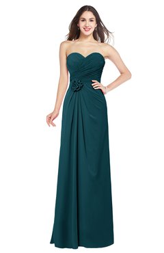 ColsBM Josie Blue Green Glamorous Sweetheart Sleeveless Zip up Flower Plus Size Bridesmaid Dresses