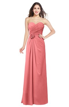ColsBM Josie Coral Glamorous Sweetheart Sleeveless Zip up Flower Plus Size Bridesmaid Dresses