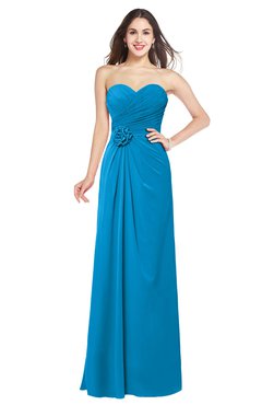 ColsBM Josie Cornflower Blue Glamorous Sweetheart Sleeveless Zip up Flower Plus Size Bridesmaid Dresses