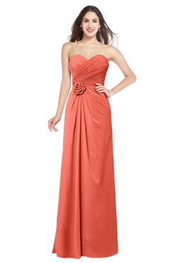 ColsBM Josie Fusion Coral Glamorous Sweetheart Sleeveless Zip up Flower Plus Size Bridesmaid Dresses