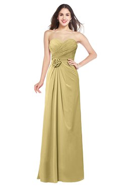 ColsBM Josie Gold Glamorous Sweetheart Sleeveless Zip up Flower Plus Size Bridesmaid Dresses