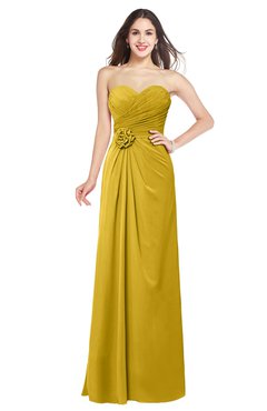 ColsBM Josie Lemon Curry Glamorous Sweetheart Sleeveless Zip up Flower Plus Size Bridesmaid Dresses