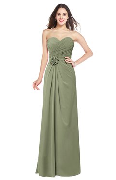 ColsBM Josie Moss Green Glamorous Sweetheart Sleeveless Zip up Flower Plus Size Bridesmaid Dresses