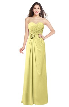 ColsBM Josie Pastel Yellow Glamorous Sweetheart Sleeveless Zip up Flower Plus Size Bridesmaid Dresses