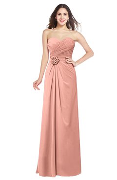 ColsBM Josie Peach Glamorous Sweetheart Sleeveless Zip up Flower Plus Size Bridesmaid Dresses