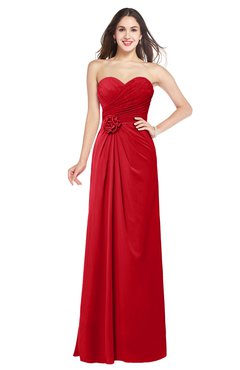 ColsBM Josie Red Glamorous Sweetheart Sleeveless Zip up Flower Plus Size Bridesmaid Dresses