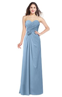 ColsBM Josie Sky Blue Glamorous Sweetheart Sleeveless Zip up Flower Plus Size Bridesmaid Dresses