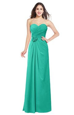 ColsBM Josie Viridian Green Glamorous Sweetheart Sleeveless Zip up Flower Plus Size Bridesmaid Dresses