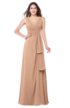 ColsBM Brenda Burnt Orange Romantic Thick Straps Sleeveless Zipper Floor Length Sash Plus Size Bridesmaid Dresses