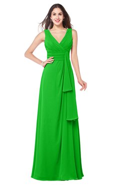 ColsBM Brenda Classic Green Romantic Thick Straps Sleeveless Zipper Floor Length Sash Plus Size Bridesmaid Dresses