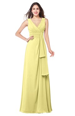 ColsBM Brenda Daffodil Romantic Thick Straps Sleeveless Zipper Floor Length Sash Plus Size Bridesmaid Dresses