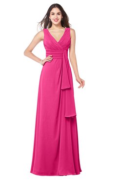 ColsBM Brenda Fandango Pink Romantic Thick Straps Sleeveless Zipper Floor Length Sash Plus Size Bridesmaid Dresses