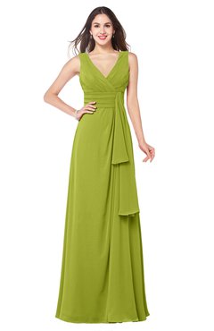 ColsBM Brenda Green Oasis Romantic Thick Straps Sleeveless Zipper Floor Length Sash Plus Size Bridesmaid Dresses