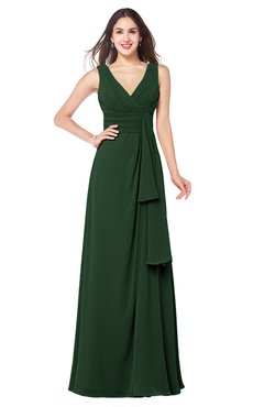 ColsBM Brenda Hunter Green Romantic Thick Straps Sleeveless Zipper Floor Length Sash Plus Size Bridesmaid Dresses