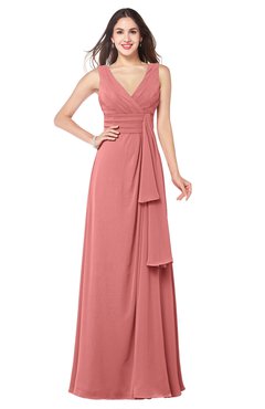 ColsBM Brenda Lantana Romantic Thick Straps Sleeveless Zipper Floor Length Sash Plus Size Bridesmaid Dresses