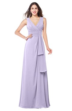 ColsBM Brenda Pastel Lilac Romantic Thick Straps Sleeveless Zipper Floor Length Sash Plus Size Bridesmaid Dresses