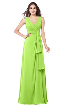 ColsBM Brenda Sharp Green Romantic Thick Straps Sleeveless Zipper Floor Length Sash Plus Size Bridesmaid Dresses