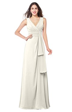 ColsBM Brenda Whisper White Romantic Thick Straps Sleeveless Zipper Floor Length Sash Plus Size Bridesmaid Dresses