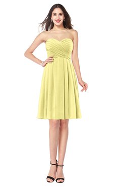 ColsBM Jillian Daffodil Gorgeous Sweetheart Sleeveless Half Backless Knee Length Plus Size Bridesmaid Dresses