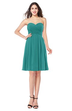 ColsBM Jillian Emerald Green Gorgeous Sweetheart Sleeveless Half Backless Knee Length Plus Size Bridesmaid Dresses