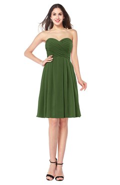 ColsBM Jillian Garden Green Gorgeous Sweetheart Sleeveless Half Backless Knee Length Plus Size Bridesmaid Dresses