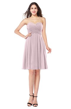 ColsBM Jillian Pale Lilac Gorgeous Sweetheart Sleeveless Half Backless Knee Length Plus Size Bridesmaid Dresses