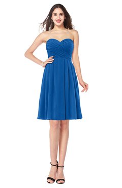 ColsBM Jillian Royal Blue Gorgeous Sweetheart Sleeveless Half Backless Knee Length Plus Size Bridesmaid Dresses