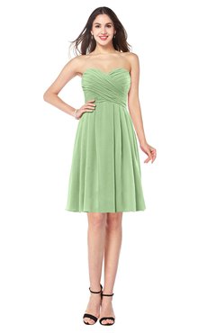 ColsBM Jillian Sage Green Gorgeous Sweetheart Sleeveless Half Backless Knee Length Plus Size Bridesmaid Dresses