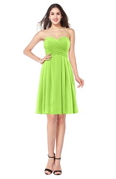 ColsBM Jillian Sharp Green Gorgeous Sweetheart Sleeveless Half Backless Knee Length Plus Size Bridesmaid Dresses