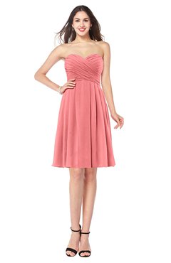 ColsBM Jillian Shell Pink Gorgeous Sweetheart Sleeveless Half Backless Knee Length Plus Size Bridesmaid Dresses