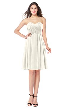 ColsBM Jillian Whisper White Gorgeous Sweetheart Sleeveless Half Backless Knee Length Plus Size Bridesmaid Dresses