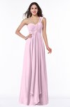 ColsBM Sophie Baby Pink Elegant A-line Asymmetric Neckline Chiffon Floor Length Ruching Plus Size Bridesmaid Dresses