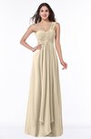 ColsBM Sophie Champagne Elegant A-line Asymmetric Neckline Chiffon Floor Length Ruching Plus Size Bridesmaid Dresses