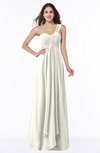 ColsBM Sophie Cream Elegant A-line Asymmetric Neckline Chiffon Floor Length Ruching Plus Size Bridesmaid Dresses