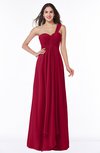 ColsBM Sophie Dark Red Elegant A-line Asymmetric Neckline Chiffon Floor Length Ruching Plus Size Bridesmaid Dresses